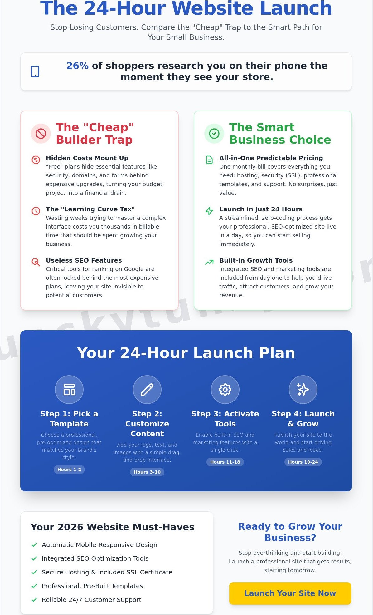 Affordable Website Builder for Small Business: Launch in 24 Hours (2026 Guide)